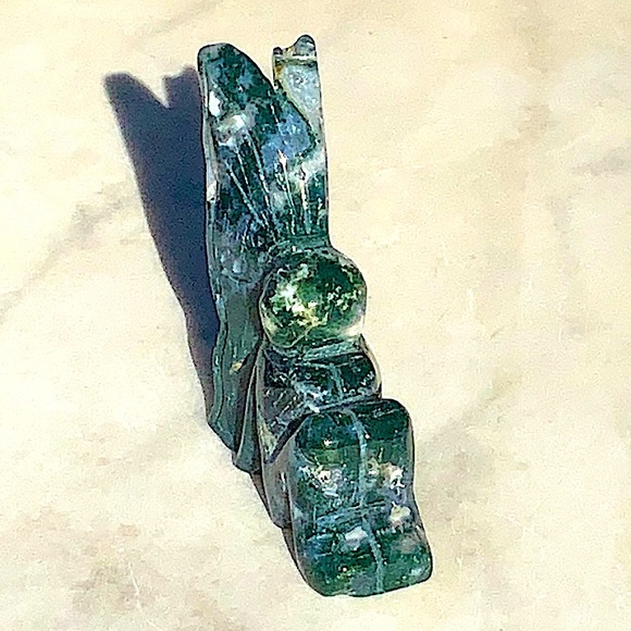 MOSS AGATE DRUZY FAIRY CRYSTAL NATURAL QUARTZ GEMSTONE NEW HEALING STONE 3 1/4IN - Picture 3 of 12